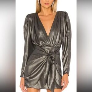 Astr Metallic Black Cocktail Dress Size S